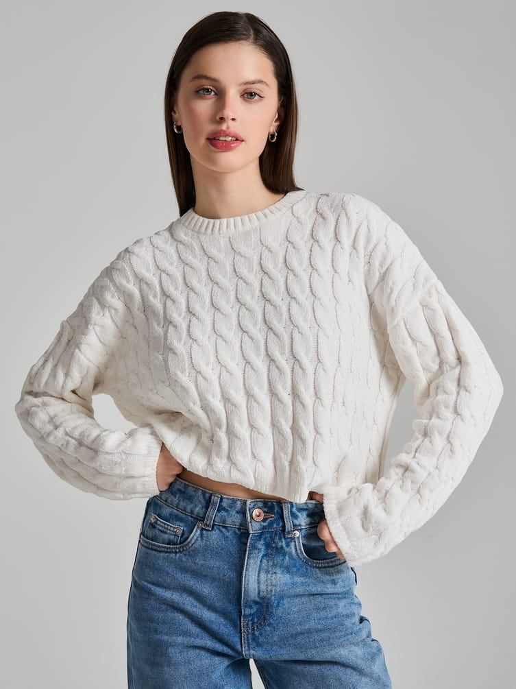 Джемпер трикотажный с косами