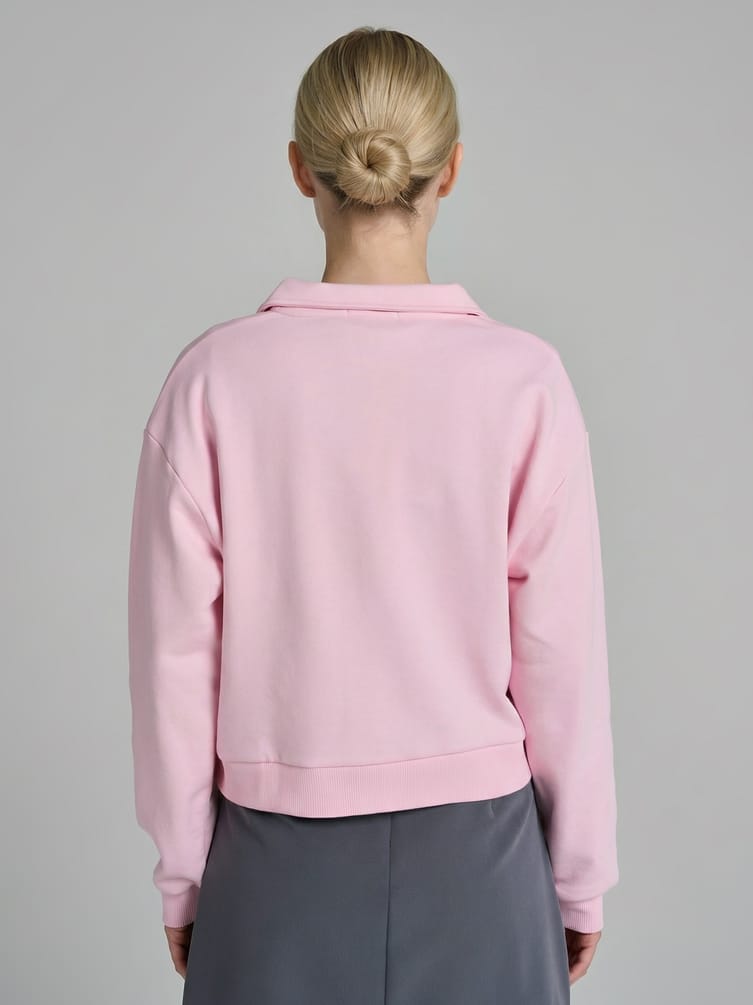 Свитшот без начеса с воротничном