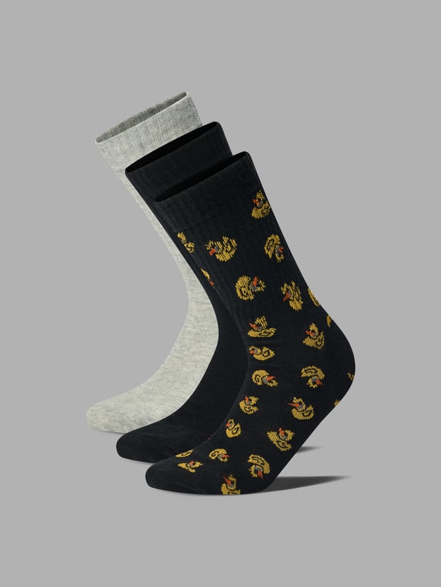 Носки - 3 пары с принтом резиновых уточек