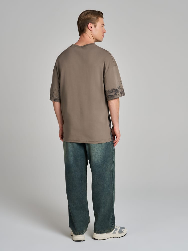 Футболка оверсайз из хлопка с принтом ангела