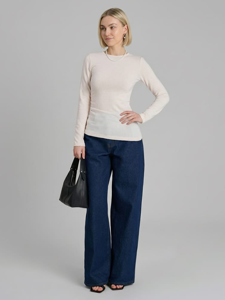 Лонгслив асимметричный с драпировкой