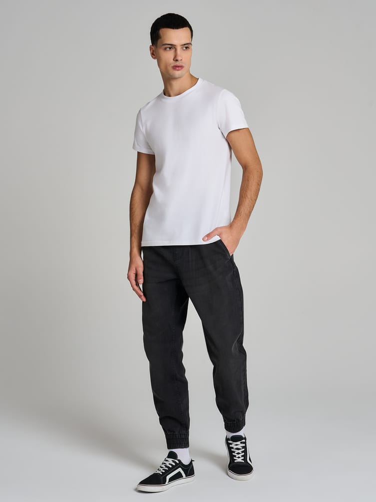 Джинсы джоггеры на резинке