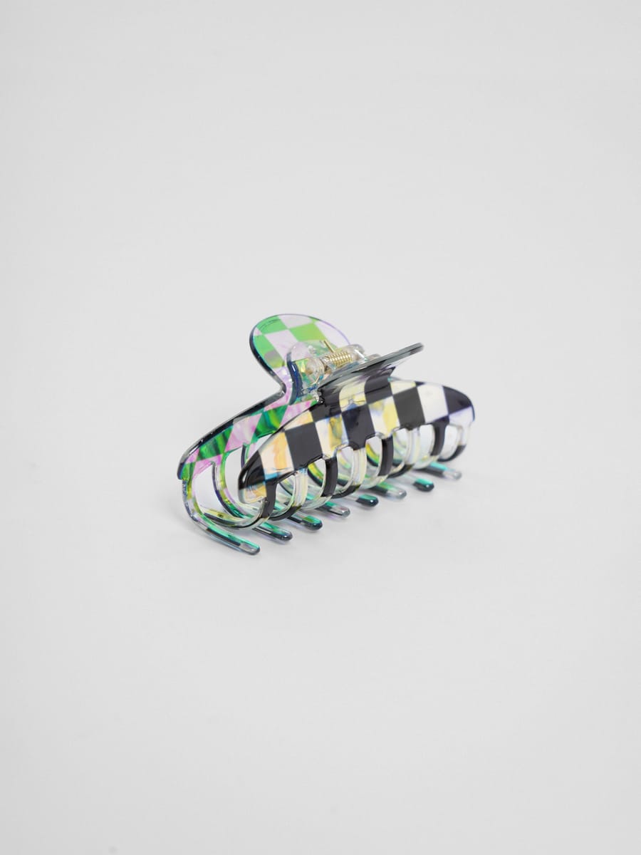 Заколка-краб в клетку