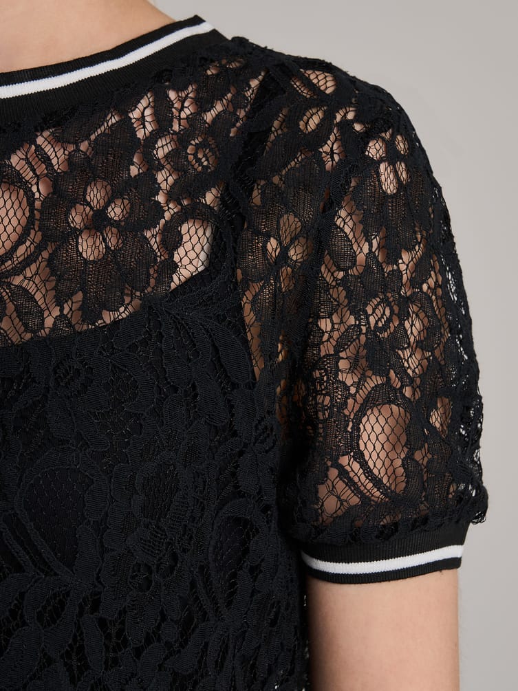Блузка кружевная с коротким рукавом