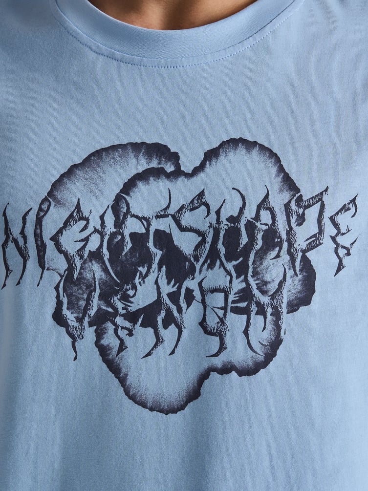 Футболка из хлопка с принтом дрейн