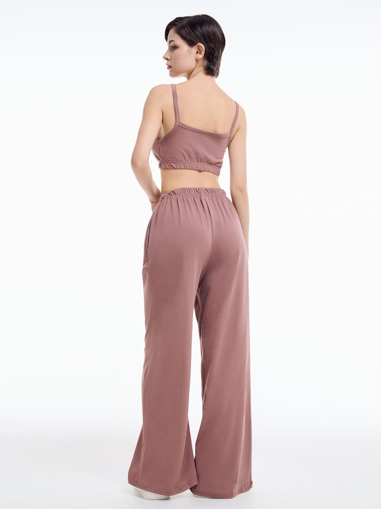 Домашняя пижама с топом и брюками