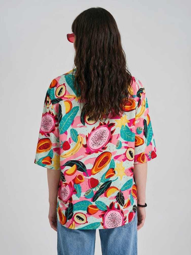 Рубашка гавайская с принтом