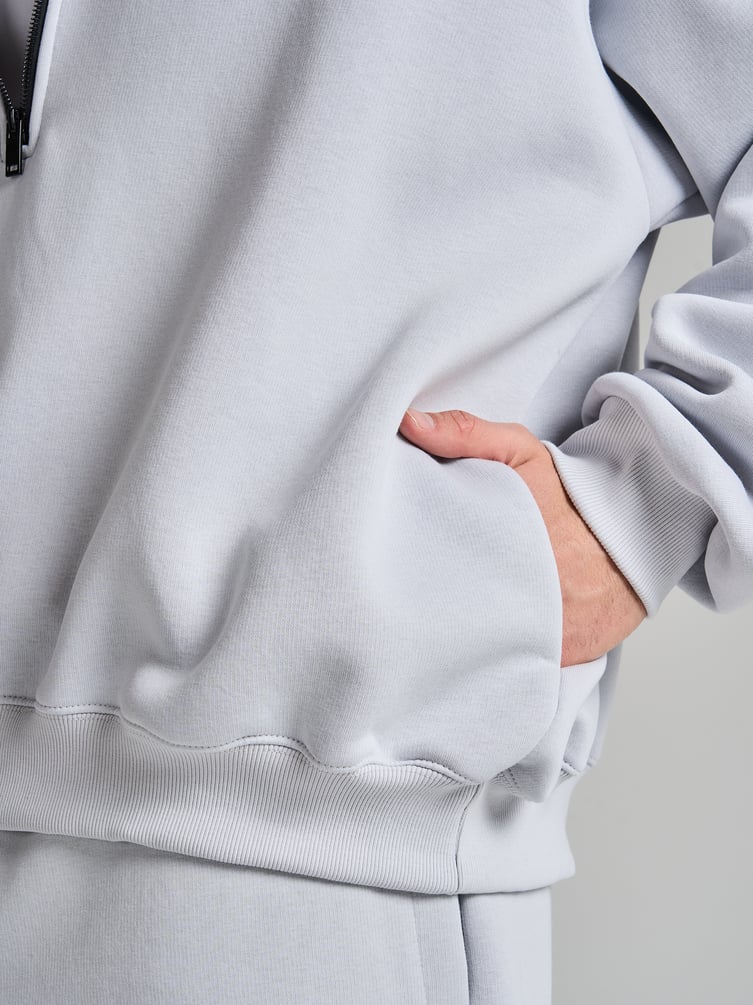 Теплая half zip толстовка с начесом