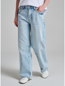 Джинсы широкие с вареным эффектом