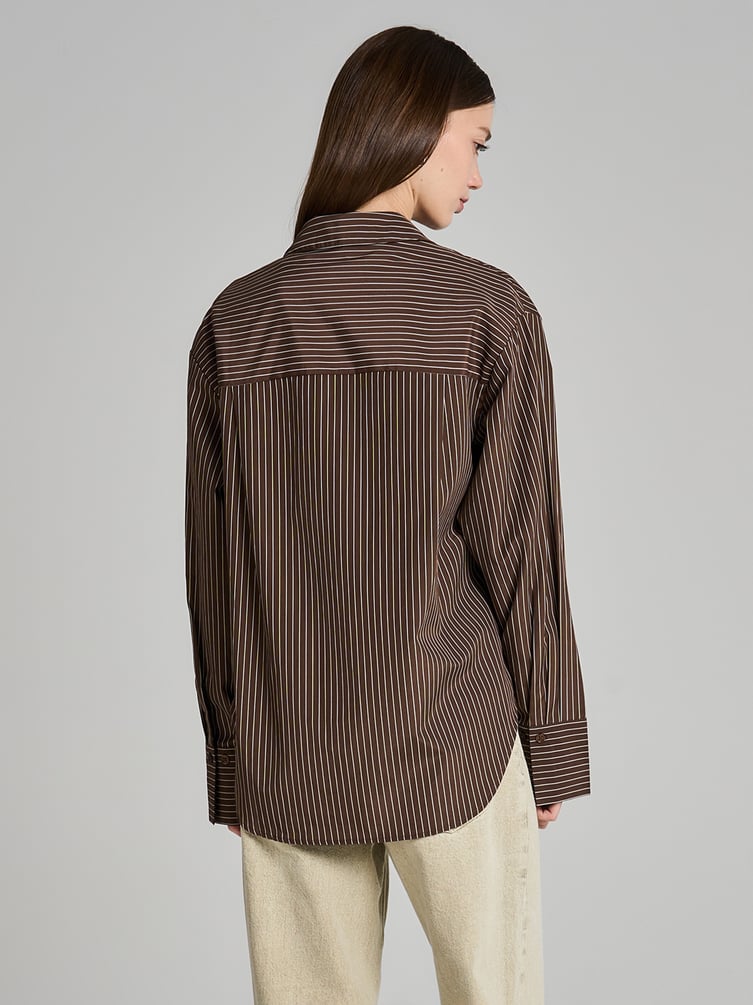 Удлиненная рубашка в полоску