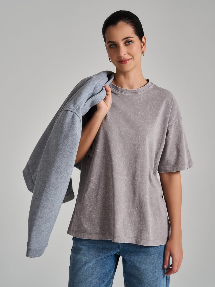 Футболка гранж с вареным эффектом