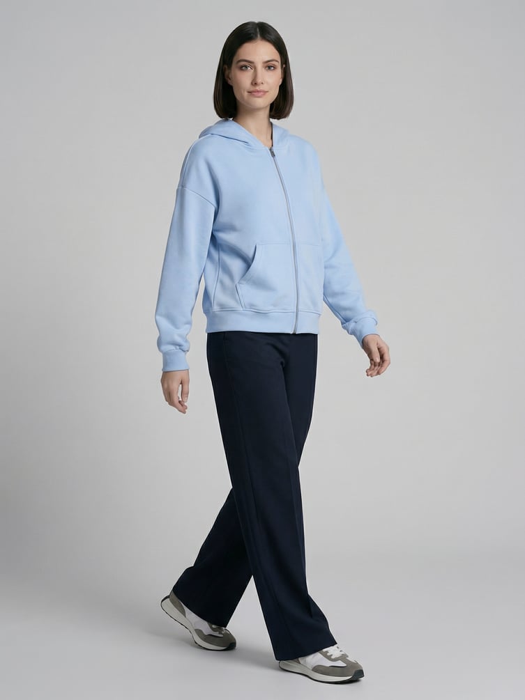 Зип худи  с капюшоном без начесом