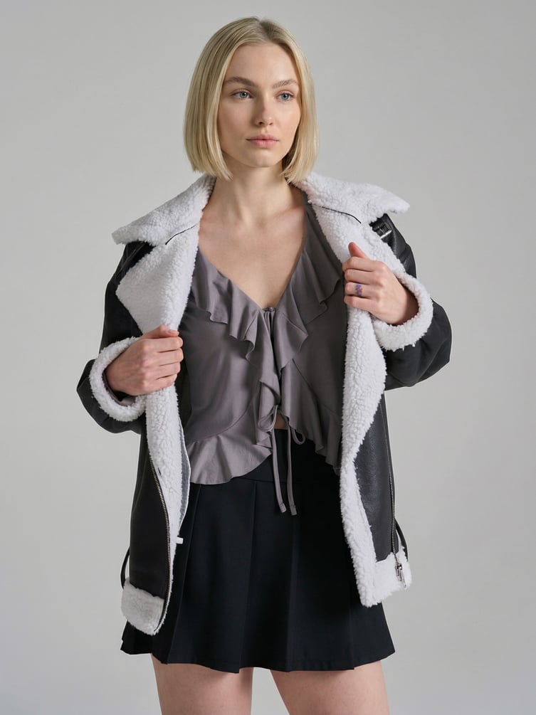 Кардиган на завязках с рюшами