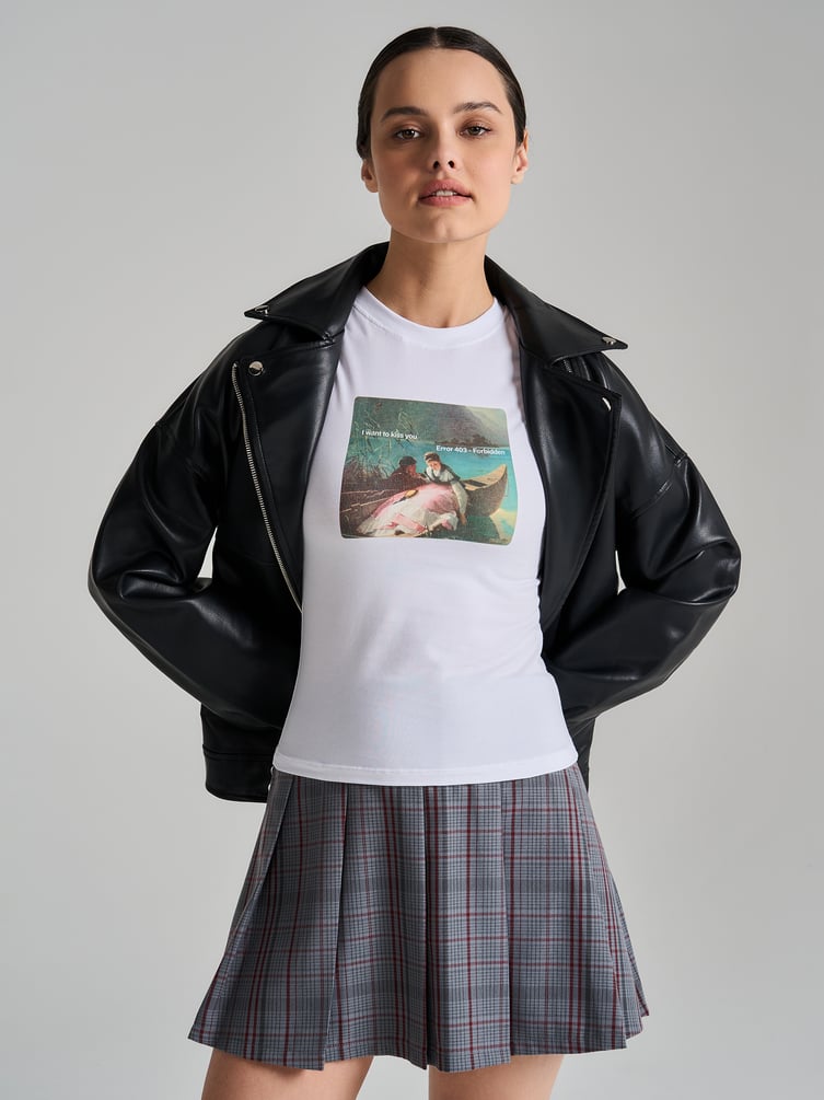 Футболка облегающая с принтом картины