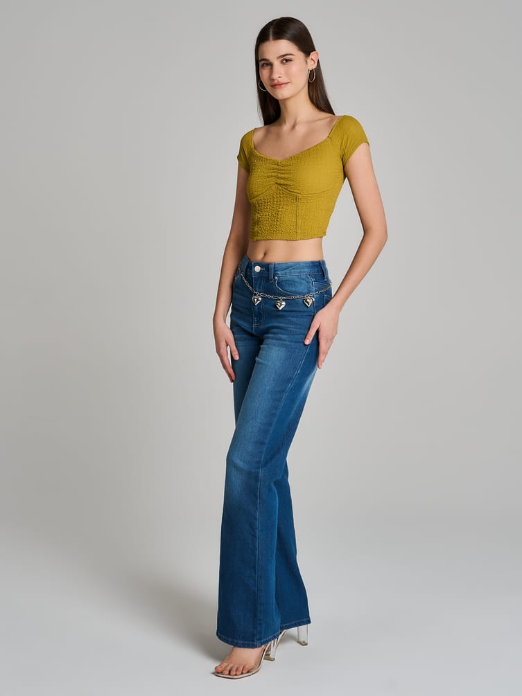 Кроп-топ из жатой ткани