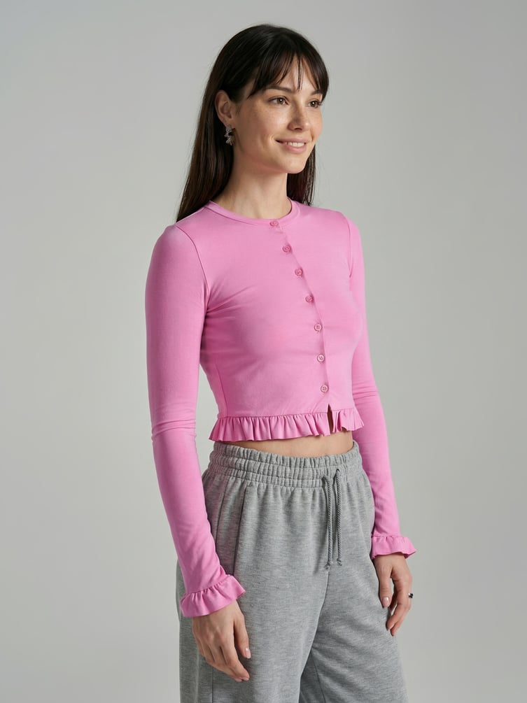 Кардиган укороченный с рюшами