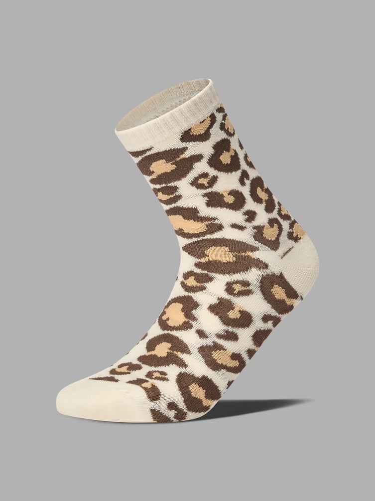 Носки - 3 пары высокие леопардовые