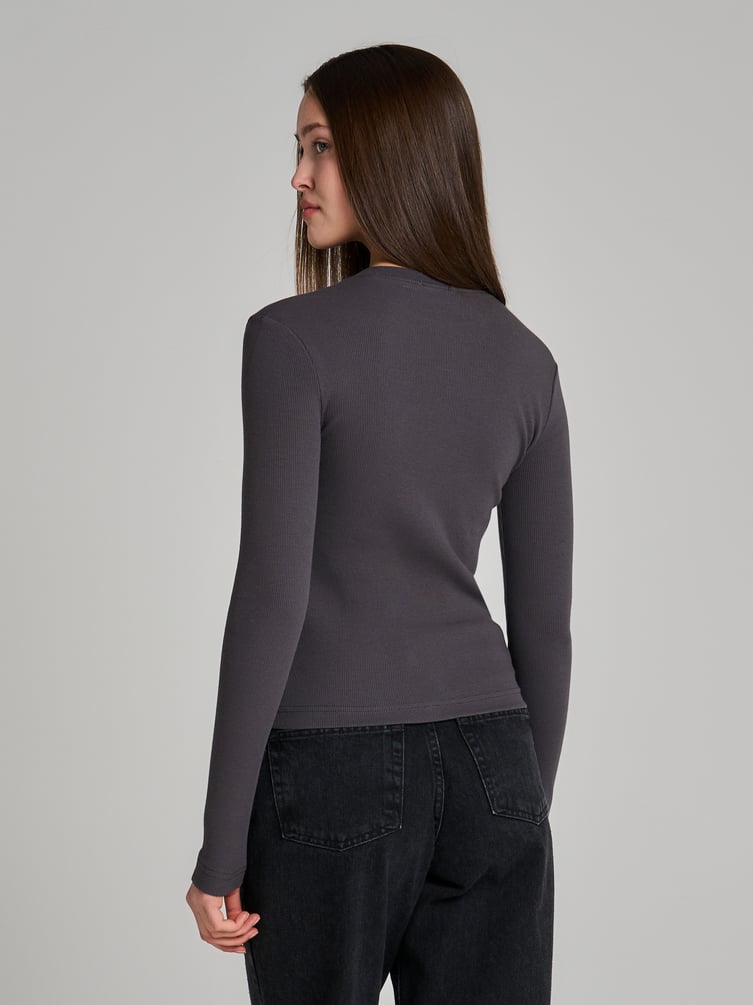 Облегающий лонгслив в рубчик