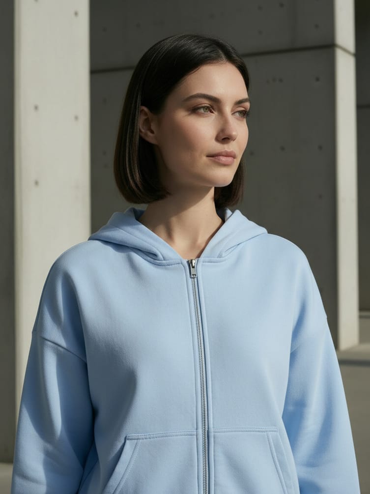 Зип худи  с капюшоном без начесом