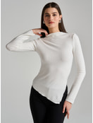 Лонгслив асимметричный в рубчик