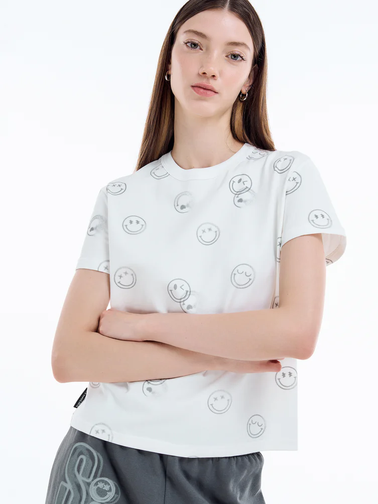 Футболка оверсайз с принтом Smiley