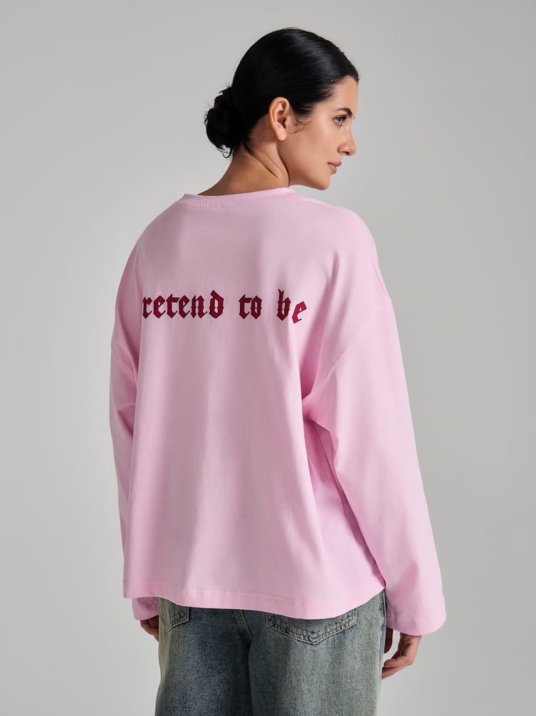 Лонгслив оверсайз с надписью