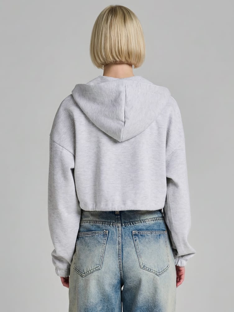 Зип худи укороченная на молнии