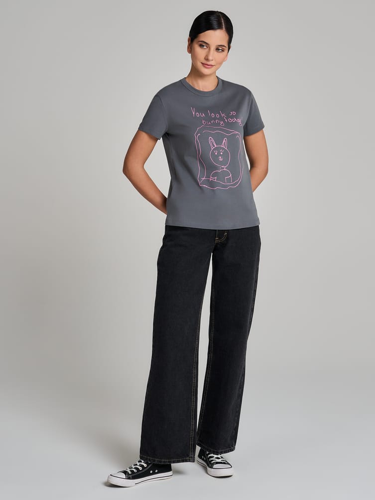 Футболка из хлопка с принтом