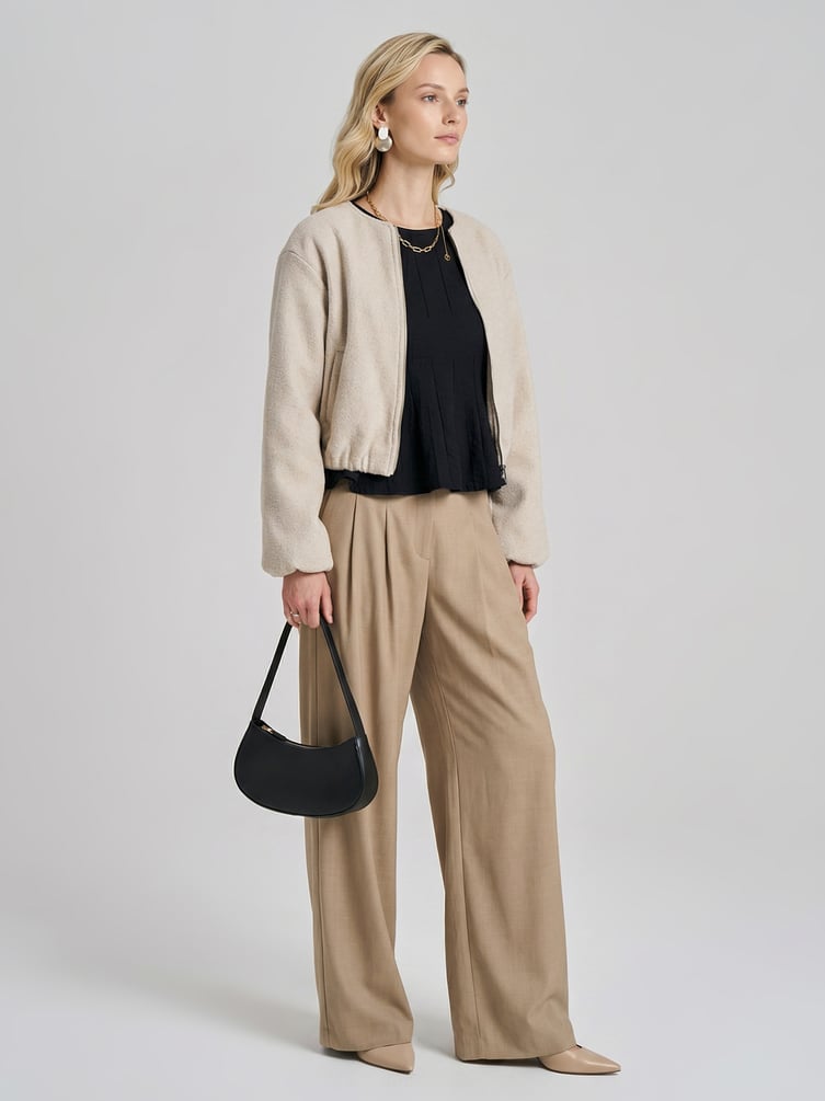 Брюки палаццо классические с защипами