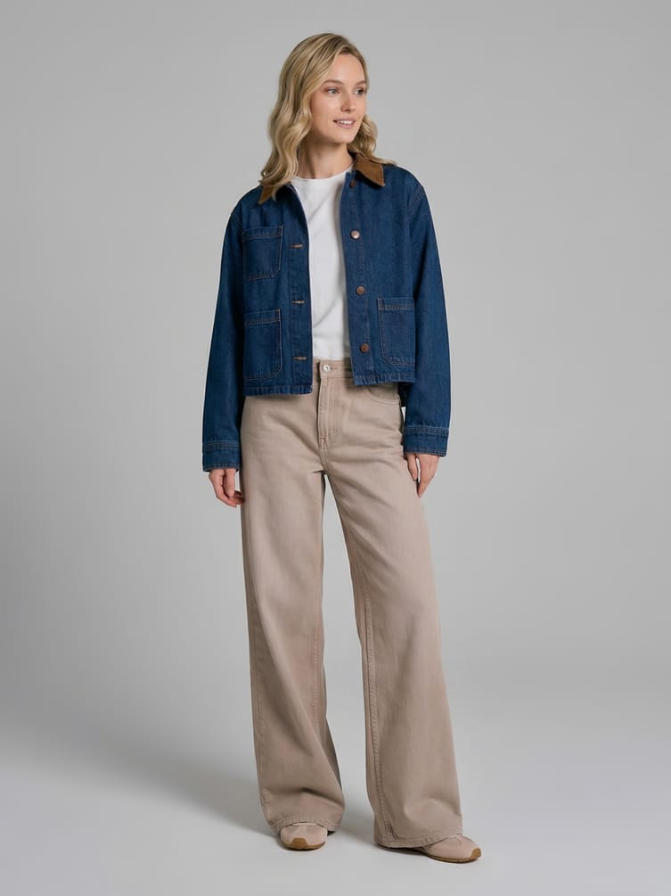 Джинсы широкие с вареным эффектом