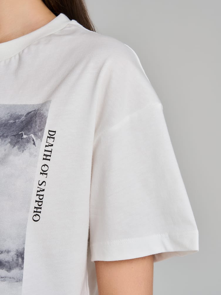 Футболка из хлопка с принтом картины