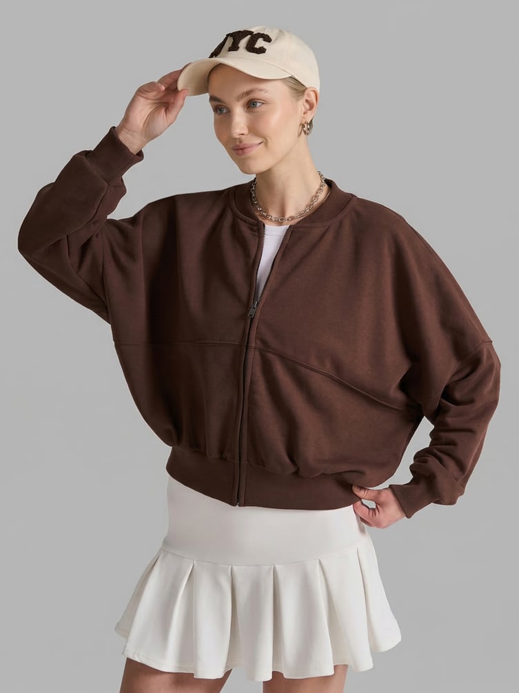 Толстовка бомбер укороченная