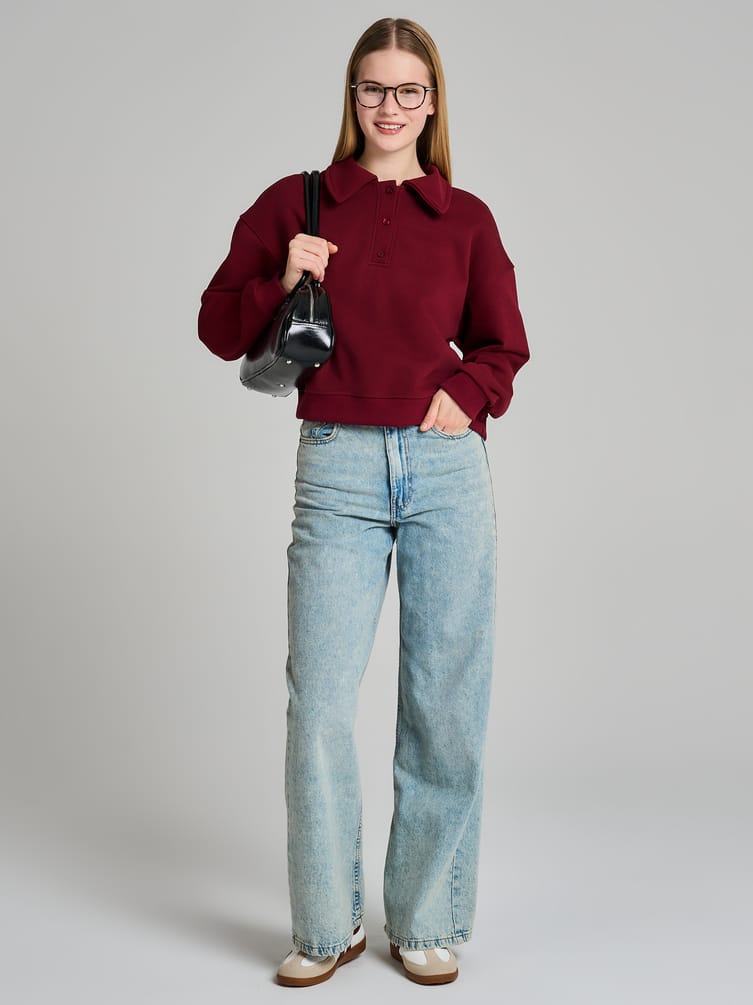 Толстовка поло оверсайз