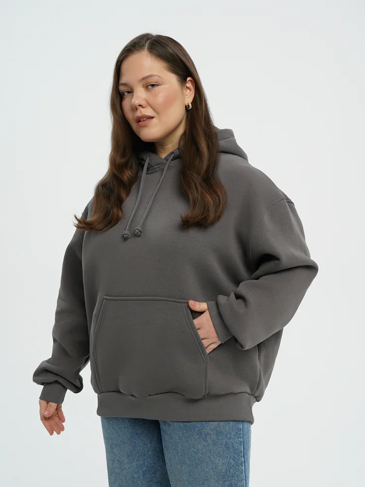 Утепленное худи Plus Size