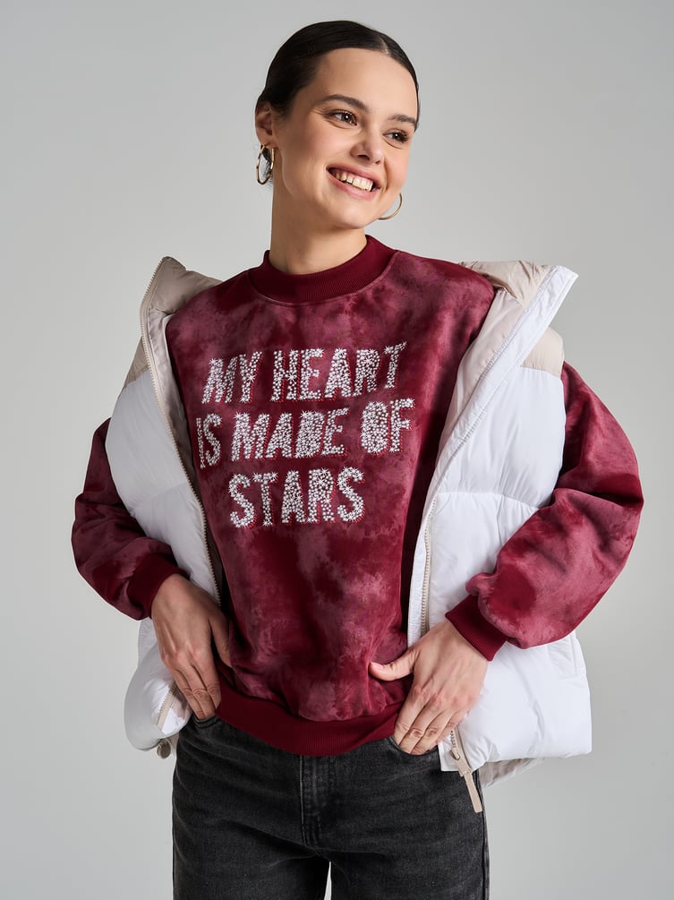 Свитшот тай-дай с надписью