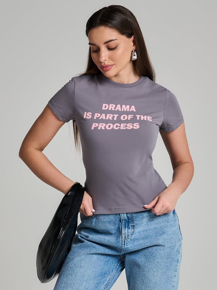 Футболка облегающая с надписью