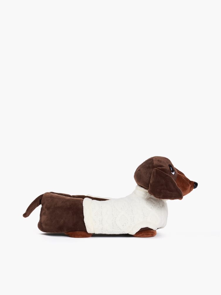 Плюшевые тапки игрушки в виде такс