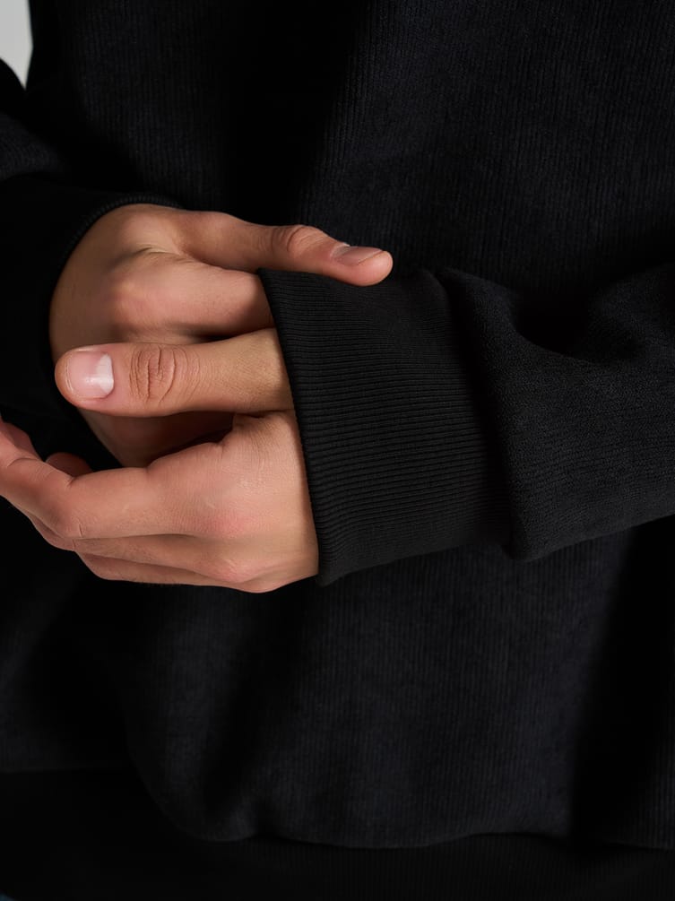 Свитшот свободный в рубчик без начеса