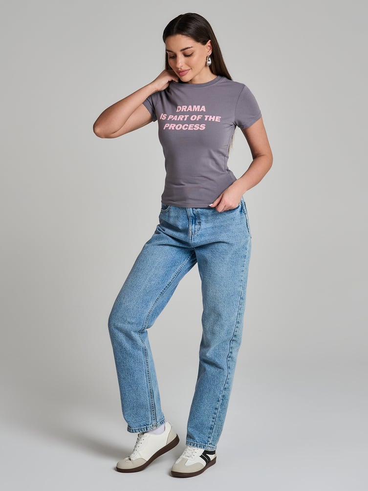 Футболка облегающая с надписью