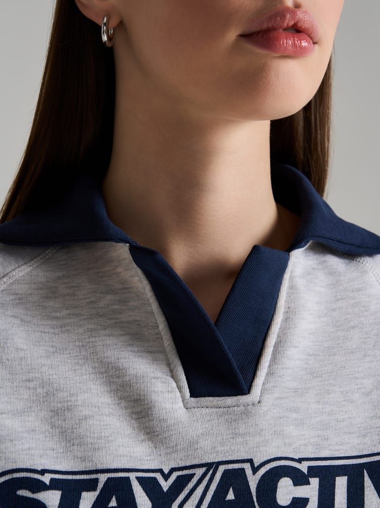 Свитшот поло с надписью Stay Active