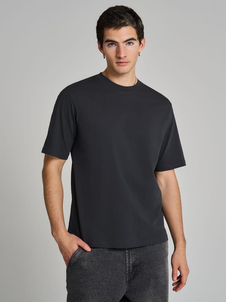 Футболка из хлопка с принтом на спине