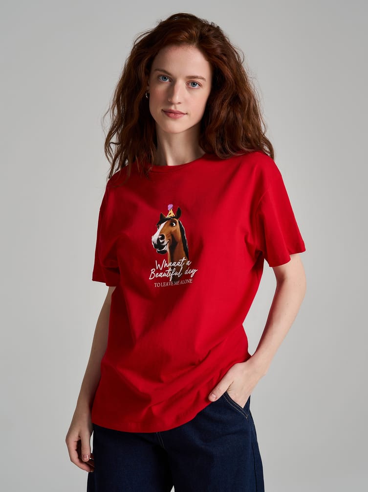 Футболка оверсайз с принтом