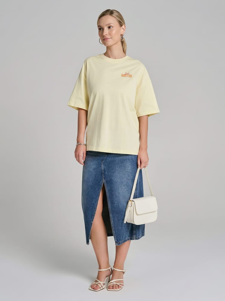 Футболка оверсайз с принтом на спине