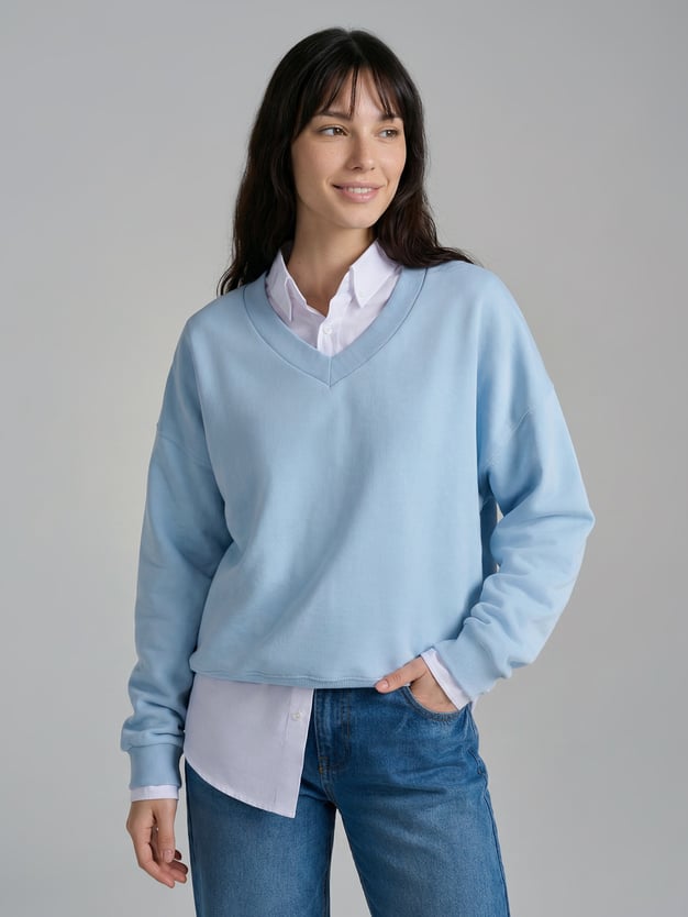 Свитшот с V-образным вырезом