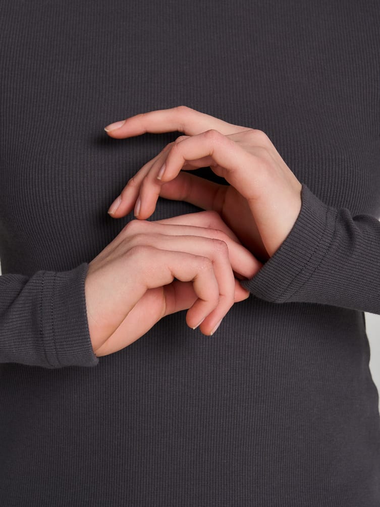 Облегающий лонгслив в рубчик