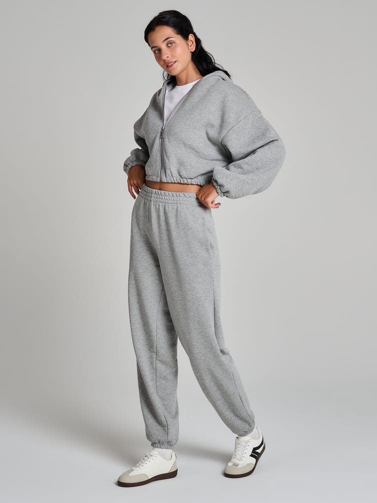 Трикотажные брюки джоггеры с высокой талией