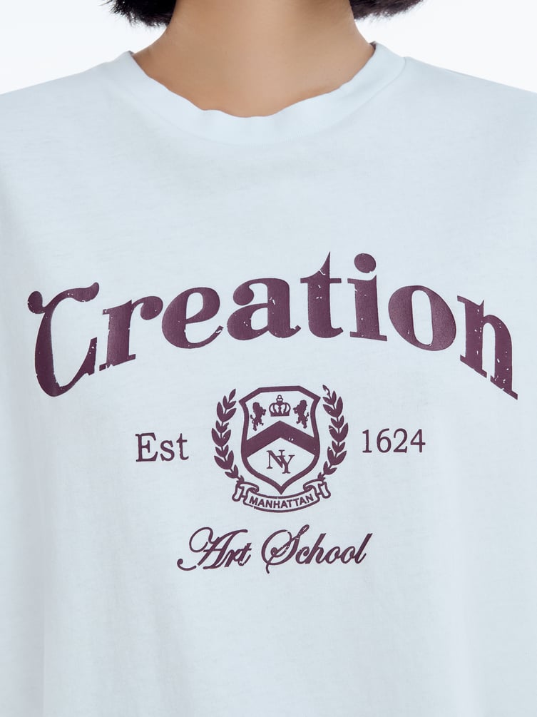 Футболка оверсайз из хлопка с надписью