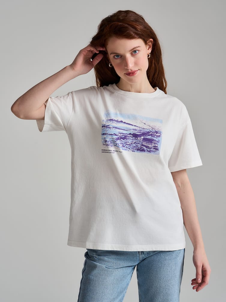 Футболка из хлопка с японским принтом