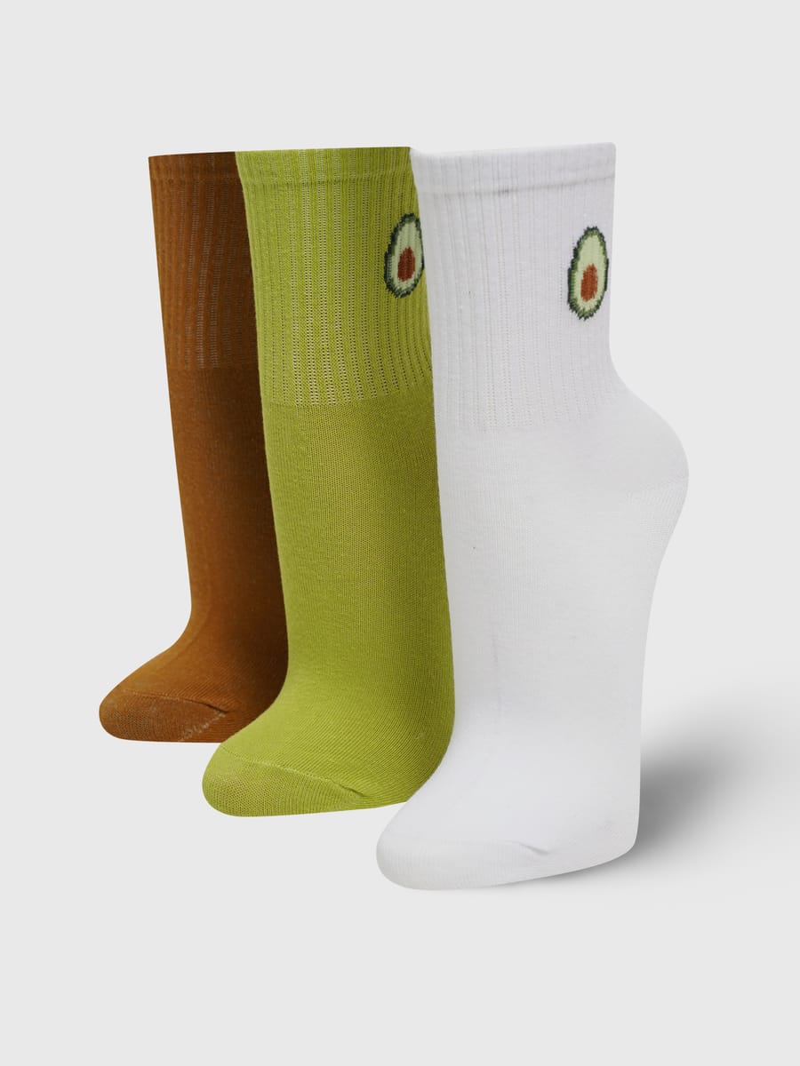 Набор коротких носков с авокадо - 3 пары