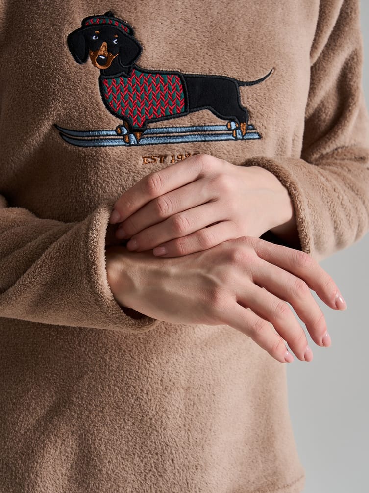 Пижама теплая с вышивкой таксы